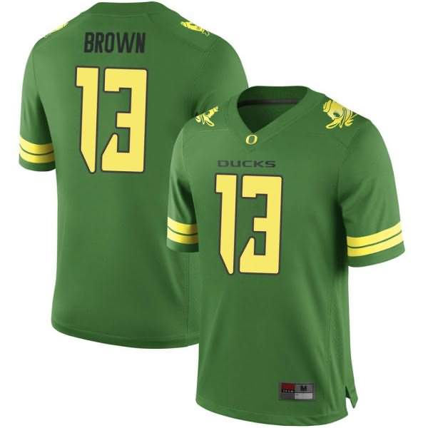 Oregon Ducks Men's #13 Anthony Brown Football College Replica Green Jersey YWQ11O7A