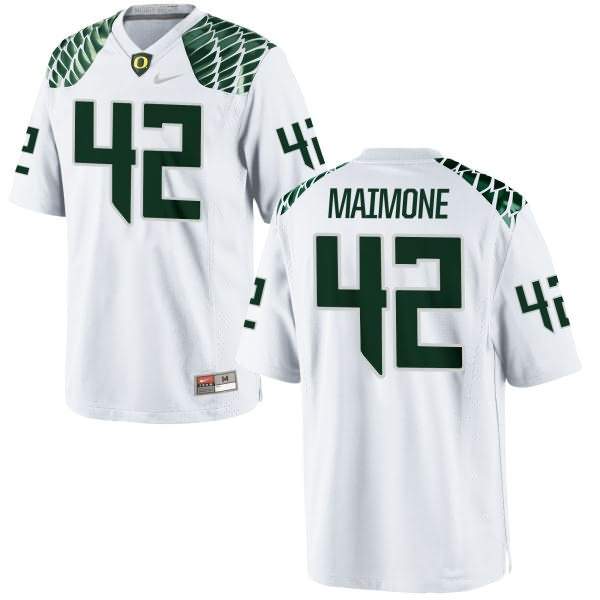 Oregon Ducks Men's #42 Blake Maimone Football College Authentic White Jersey EJA87O5X