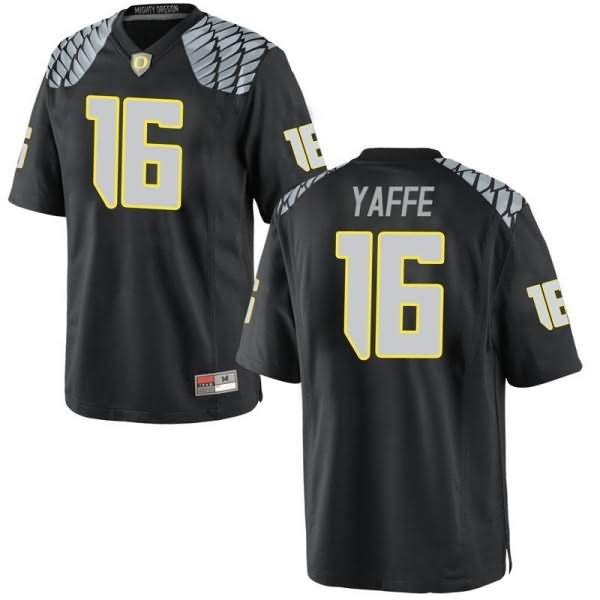 Oregon Ducks Men's #16 Bradley Yaffe Football College Game Black Jersey ESQ00O6W