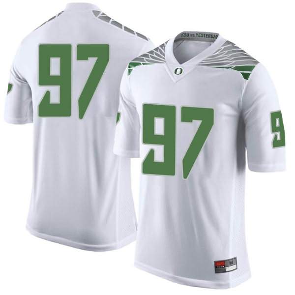 Oregon Ducks Men's #97 Brandon Dorlus Football College Limited White Jersey GYZ28O3U