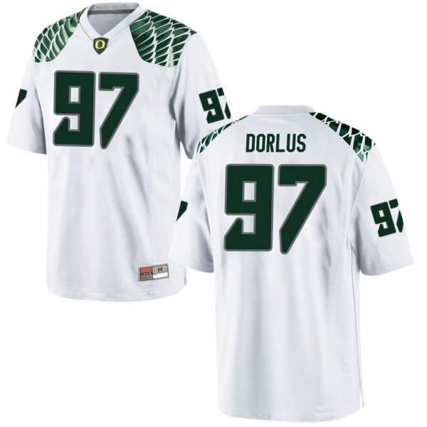 Oregon Ducks Men's #97 Brandon Dorlus Football College Replica White Jersey VAM25O5R