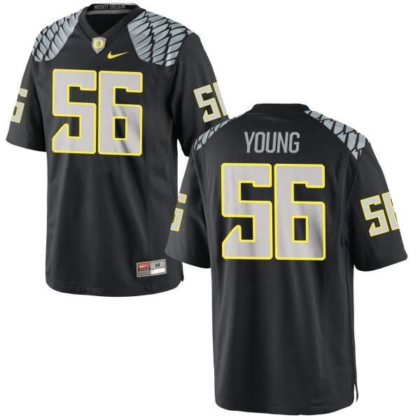 Oregon Ducks Men's #56 Bryson Young Football College Game Black Jersey PMB52O1G