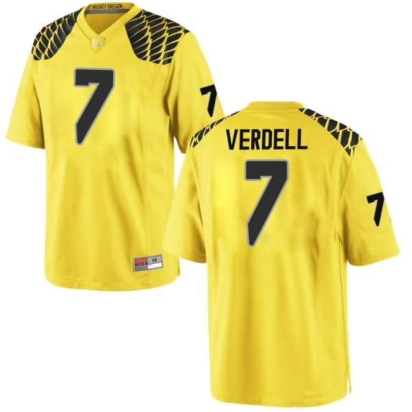 Oregon Ducks Men's #7 CJ Verdell Football College Game Gold Jersey HZY40O1Z