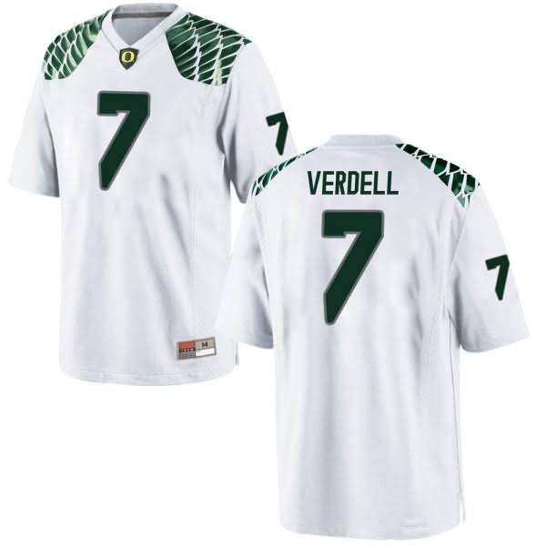 Oregon Ducks Men's #7 CJ Verdell Football College Game White Jersey KLM35O3Y