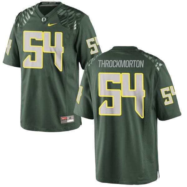 Oregon Ducks Men's #54 Calvin Throckmorton Football College Authentic Green Jersey UKN51O3C