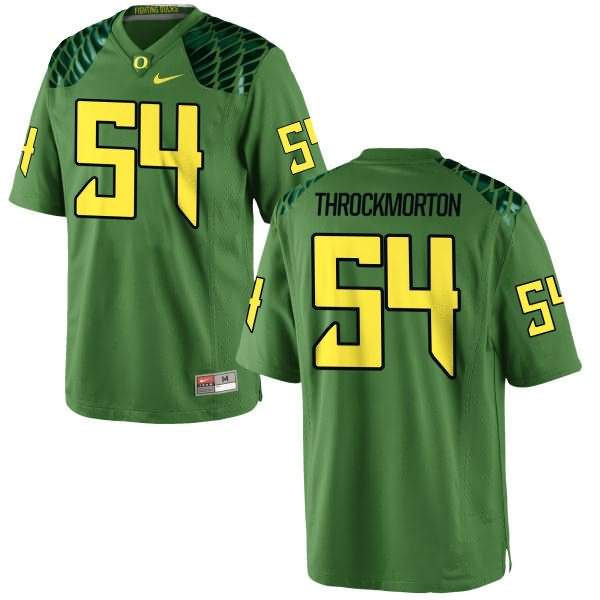 Oregon Ducks Men's #54 Calvin Throckmorton Football College Game Green Apple Alternate Jersey KEF80O7S