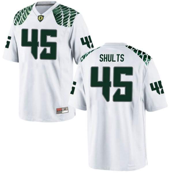 Oregon Ducks Men's #45 Cooper Shults Football College Game White Jersey OXZ35O7Z