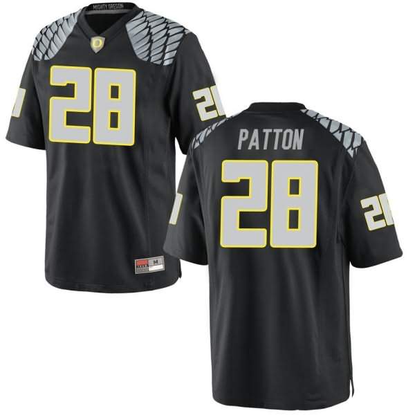 Oregon Ducks Men's #28 Cross Patton Football College Game Black Jersey ZFF34O4T