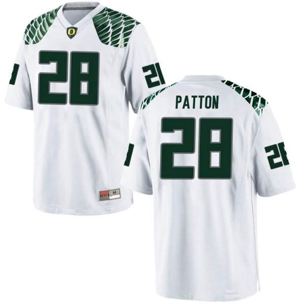 Oregon Ducks Men's #28 Cross Patton Football College Game White Jersey WFZ48O6I