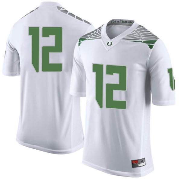 Oregon Ducks Men's #12 DJ James Football College Limited White Jersey WMO86O4I