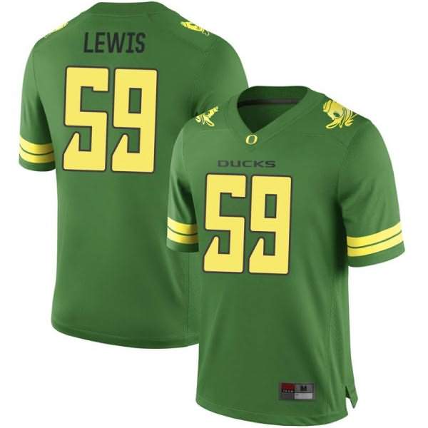 Oregon Ducks Men's #59 Devin Lewis Football College Game Green Jersey MNS14O1D