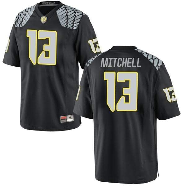 Oregon Ducks Men's #13 Dillon Mitchell Football College Game Black Jersey CPA87O5T