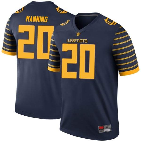 Oregon Ducks Men's #20 Dontae Manning Football College Legend Navy Jersey IPT35O0S