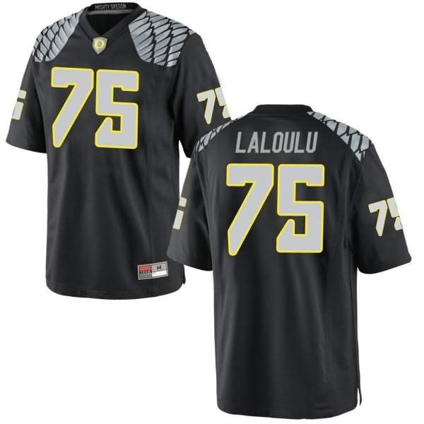 Oregon Ducks Men's #75 Faaope Laloulu Football College Replica Black Jersey SJX23O0R