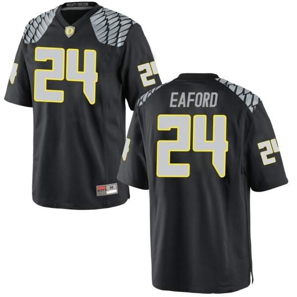 Oregon Ducks Men's #24 Ge'mon Eaford Football College Replica Black Jersey GUO74O4I