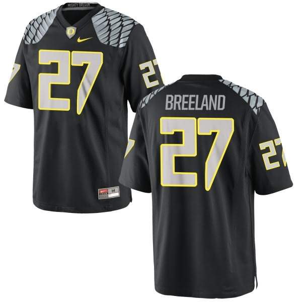 Oregon Ducks Men's #27 Jacob Breeland Football College Replica Black Jersey NFL65O3V