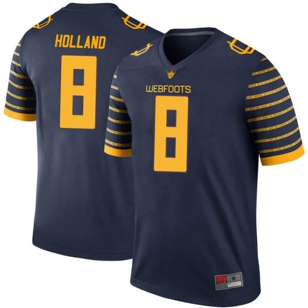 Oregon Ducks Men's #8 Jevon Holland Football College Legend Navy Jersey OWM67O3X