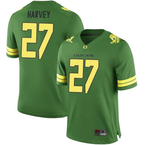 Oregon Ducks Men's #27 John Harvey Football College Game Green Jersey VWV06O4I