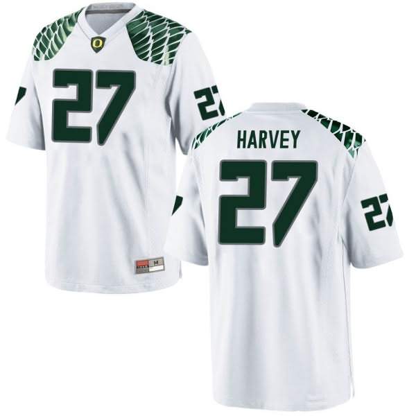 Oregon Ducks Men's #27 John Harvey Football College Replica White Jersey IDH31O4D