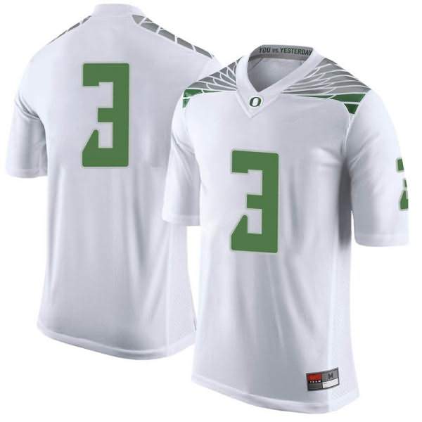 Oregon Ducks Men's #3 Johnny Johnson III Football College Limited White Jersey YZC05O2X