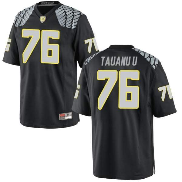 Oregon Ducks Men's #76 Jonah Tauanu'u Football College Game Black Jersey KAE55O8H