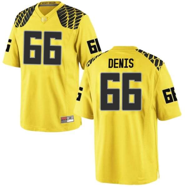 Oregon Ducks Men's #66 Jonathan Denis Football College Replica Gold Jersey YWS64O4Z