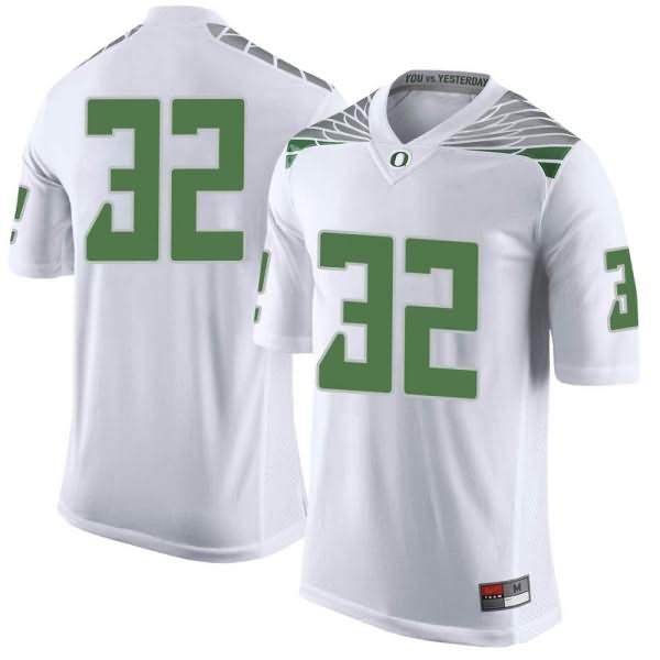 Oregon Ducks Men's #32 Jordan Happle Football College Limited White Jersey OLX40O6V