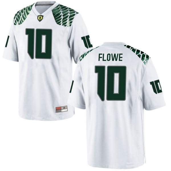 Oregon Ducks Men's #10 Justin Flowe Football College Game White Jersey SAF56O0E