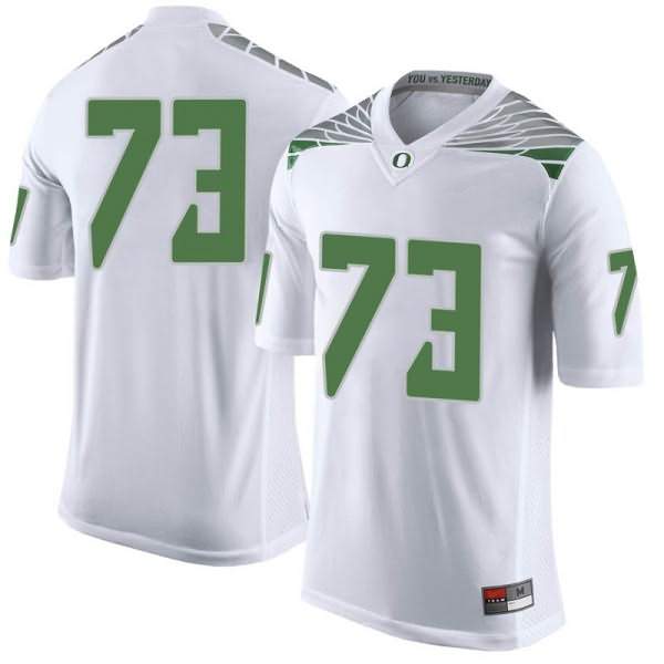 Oregon Ducks Men's #73 Justin Johnson Football College Limited White Jersey ZSD00O7W