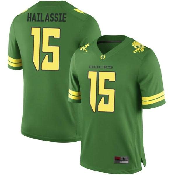 Oregon Ducks Men's #15 Kahlef Hailassie Football College Game Green Jersey TFI43O6J