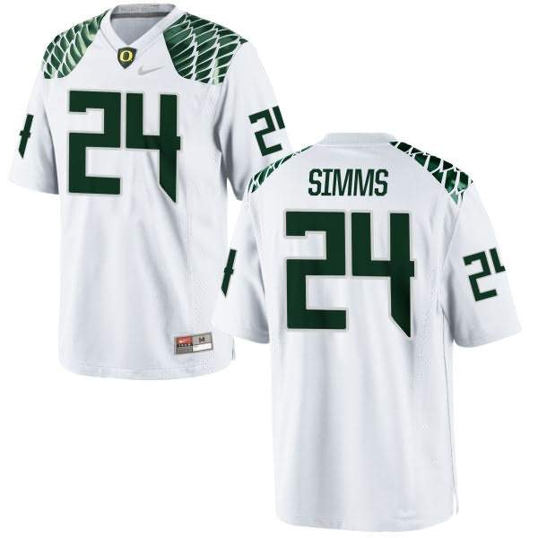 Oregon Ducks Men's #24 Keith Simms Football College Game White Jersey RNG30O5E