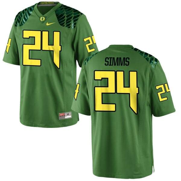 Oregon Ducks Men's #24 Keith Simms Football College Replica Green Apple Alternate Jersey DDD52O8M