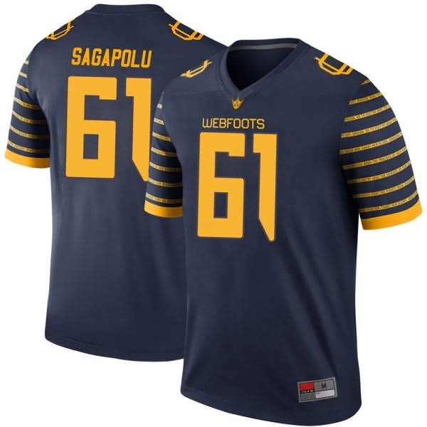 Oregon Ducks Men's #61 Logan Sagapolu Football College Legend Navy Jersey SHO06O6J