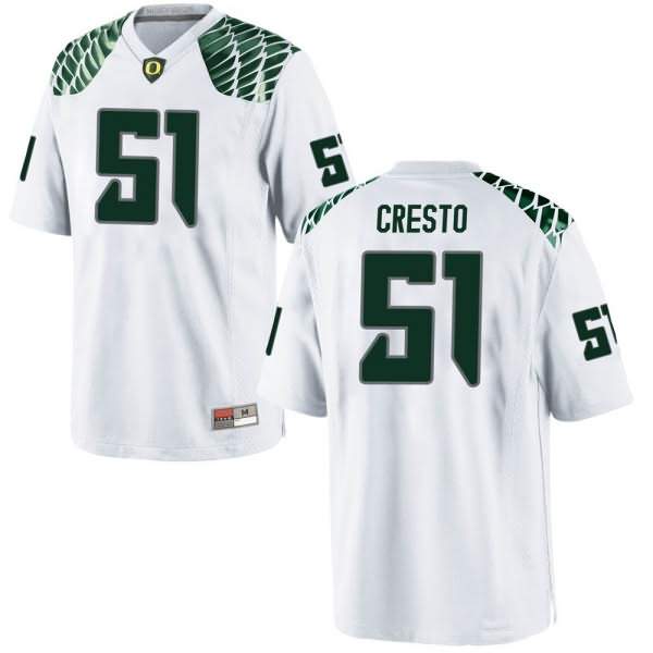 Oregon Ducks Men's #51 Louie Cresto Football College Game White Jersey EEX13O3J