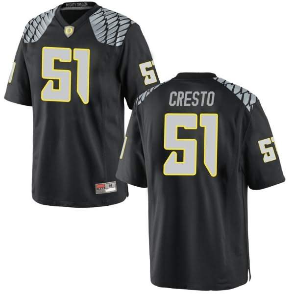 Oregon Ducks Men's #51 Louie Cresto Football College Replica Black Jersey QBJ27O5Z