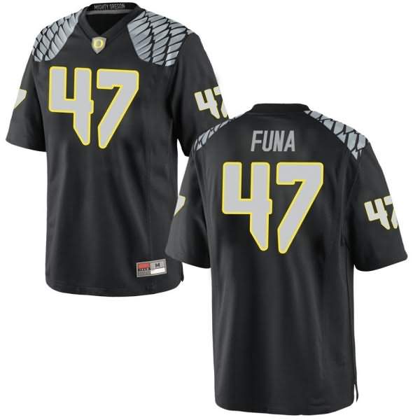 Oregon Ducks Men's #47 Mase Funa Football College Replica Black Jersey DFZ30O1G