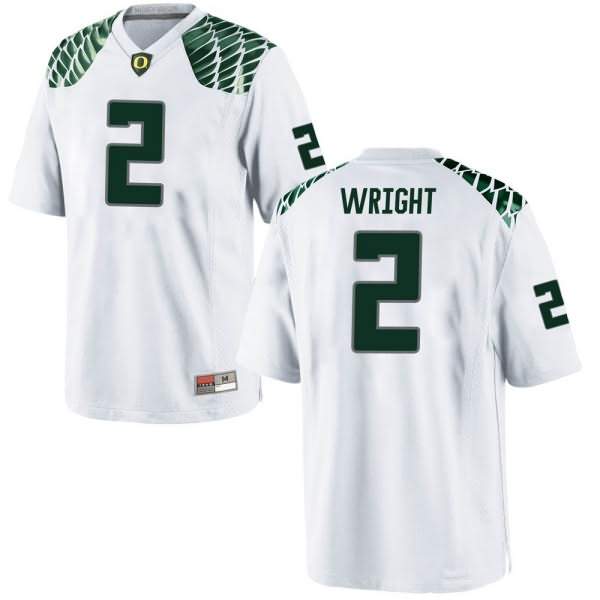 Oregon Ducks Men's #2 Mykael Wright Football College Game White Jersey REB20O6A