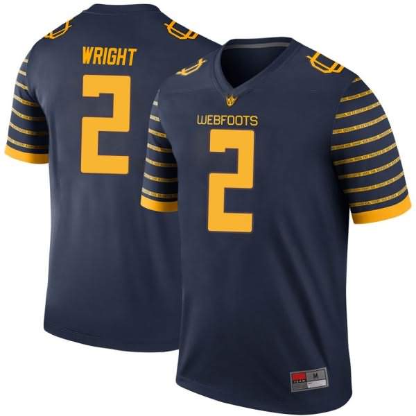 Oregon Ducks Men's #2 Mykael Wright Football College Legend Navy Jersey FSD03O7G