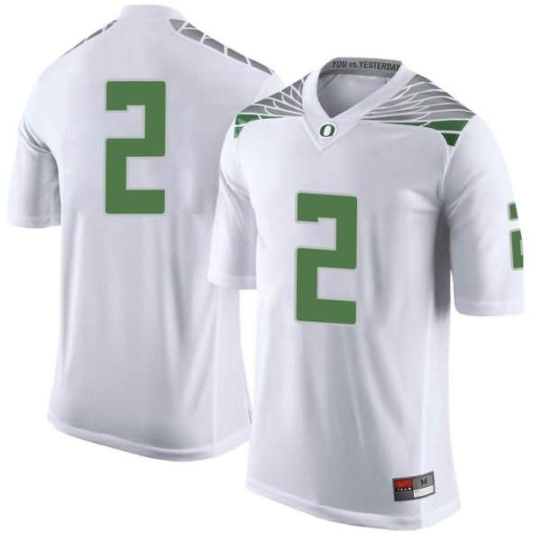 Oregon Ducks Men's #2 Mykael Wright Football College Limited White Jersey AFH06O2E