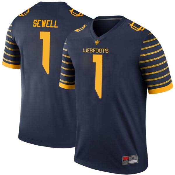 Oregon Ducks Men's #1 Noah Sewell Football College Legend Navy Jersey PKS16O6T