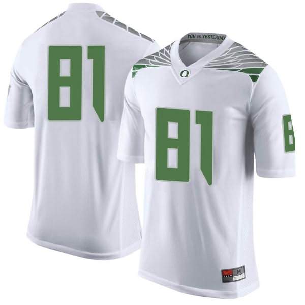 Oregon Ducks Men's #81 Patrick Herbert Football College Limited White Jersey JXK86O1C