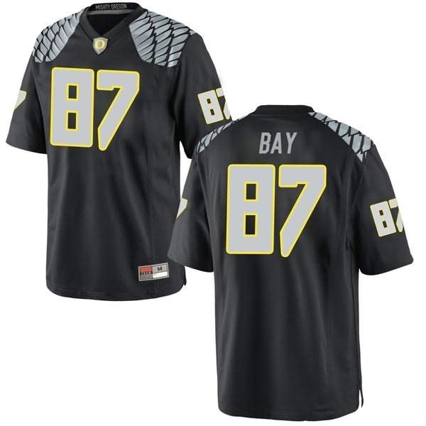 Oregon Ducks Men's #87 Ryan Bay Football College Game Black Jersey THR23O6K