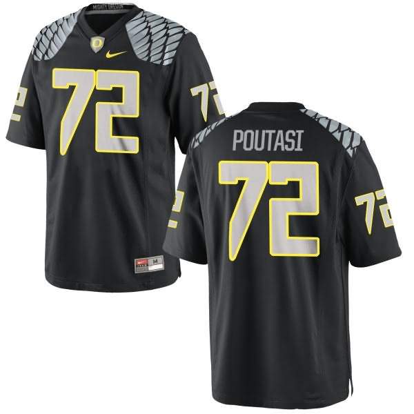 Oregon Ducks Men's #72 Sam Poutasi Football College Limited Black Jersey LFR37O7A