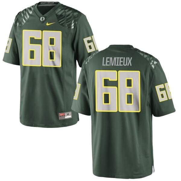 Oregon Ducks Men's #68 Shane Lemieux Football College Game Green Jersey XQV15O2I