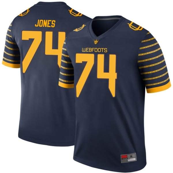 Oregon Ducks Men's #74 Steven Jones Football College Legend Navy Jersey VLR30O6S