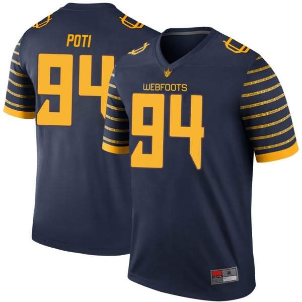 Oregon Ducks Men's #94 Sua'ava Poti Football College Legend Navy Jersey CMB86O8Z