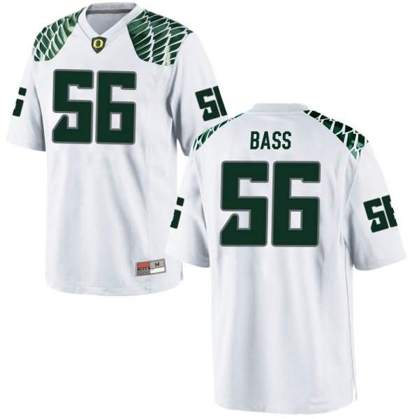 Oregon Ducks Men's #56 T.J. Bass Football College Game White Jersey LGK60O7G