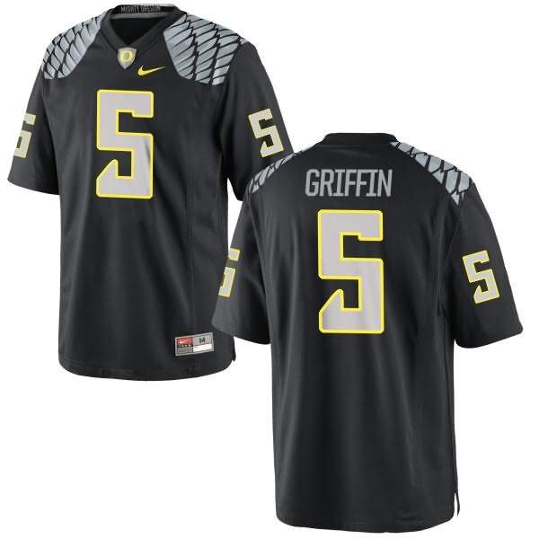 Oregon Ducks Men's #5 Taj Griffin Football College Limited Black Jersey JPI21O1D