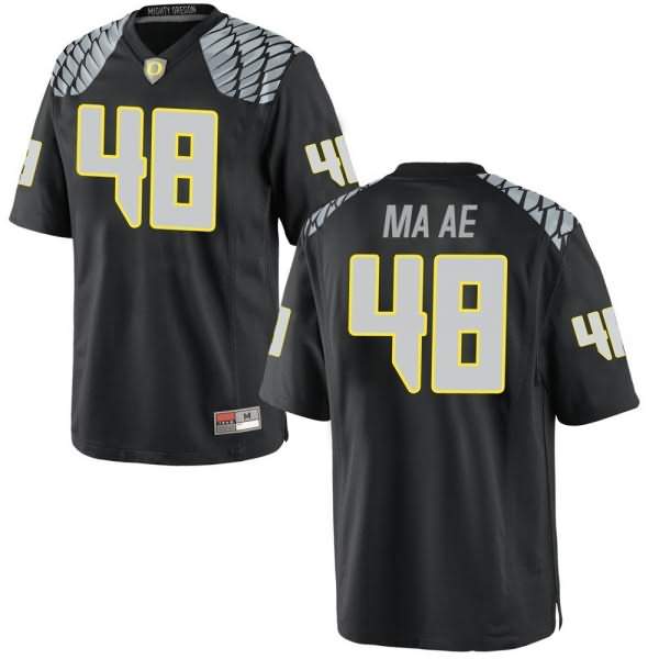 Oregon Ducks Men's #48 Treven Ma'ae Football College Game Black Jersey FRN11O8X