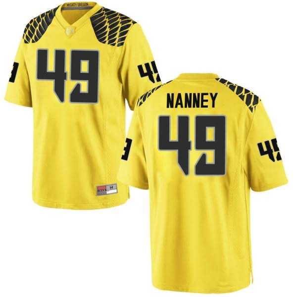 Oregon Ducks Men's #49 Tyler Nanney Football College Game Gold Jersey UHR78O8U